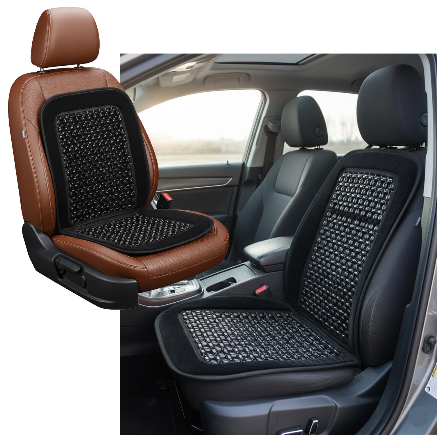 ASLEY plush velvet trim seat cover adds soft comfort for daily driving.