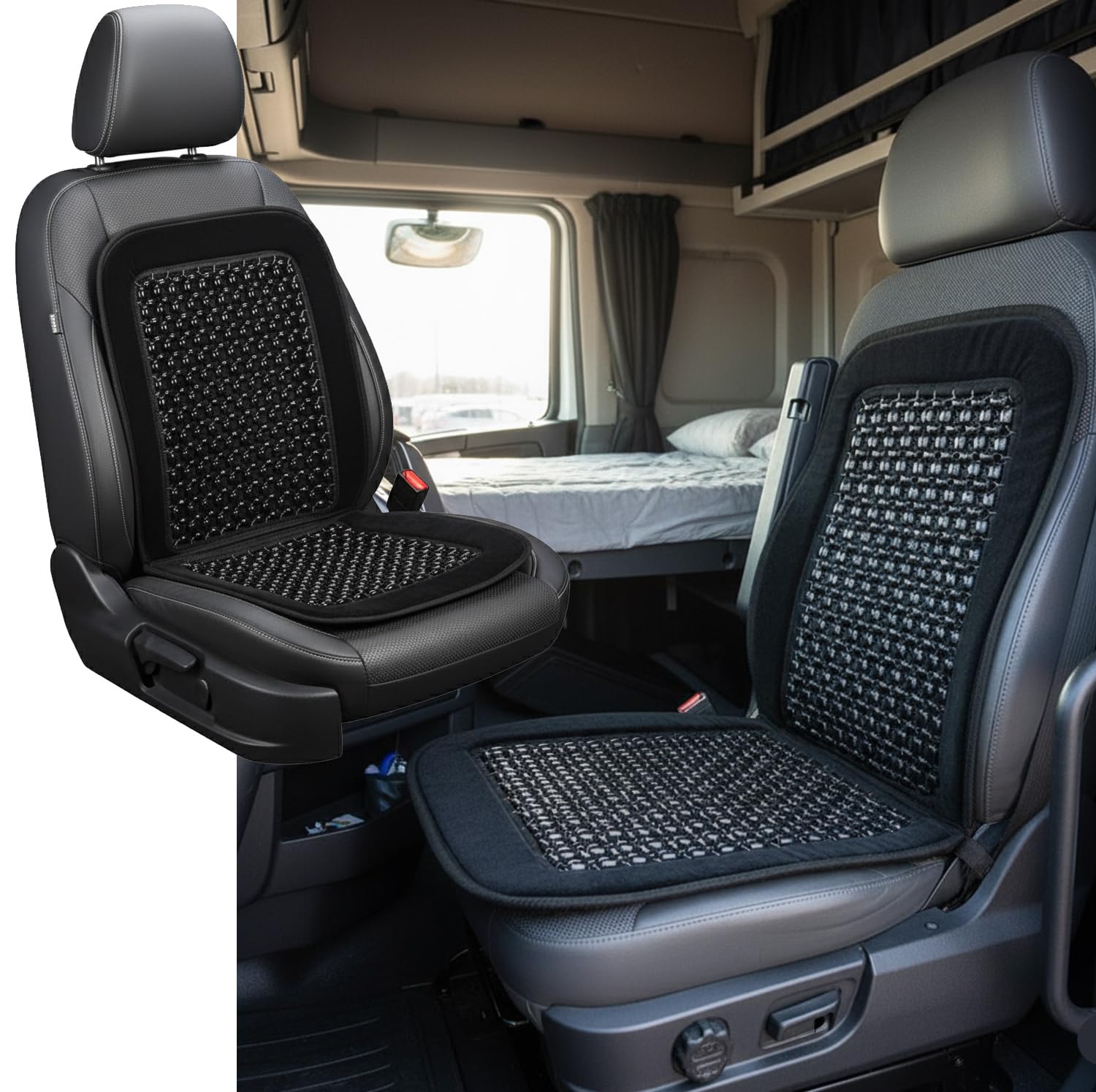 ASLEY universal fit seat cover installs easily on cars and office chairs.