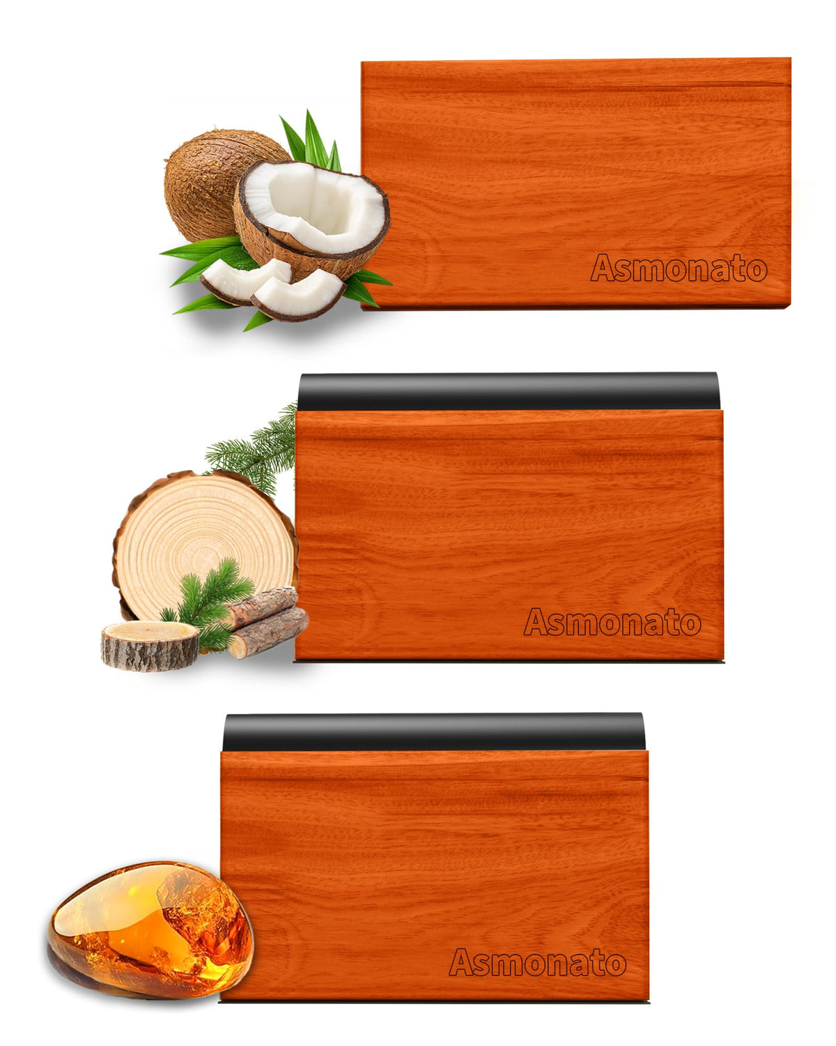 Asmonato Teakwood clip visor shows premium wood scent for cabin freshness