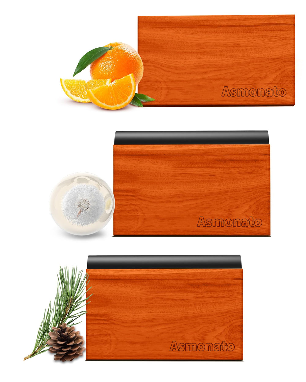 Asmonato Grove wood car air freshener with visor clip keeps cabin fresh for daily drives.