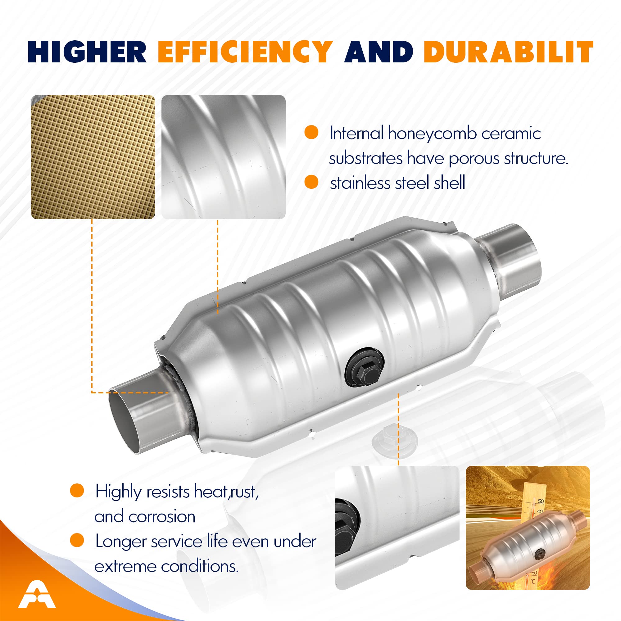 ASOPARTS 2.5-inch universal catalytic converter arrives as a ready-to-install unit