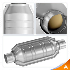 ASOPARTS 2.5-inch universal catalytic converter stainless steel housing resists corrosion