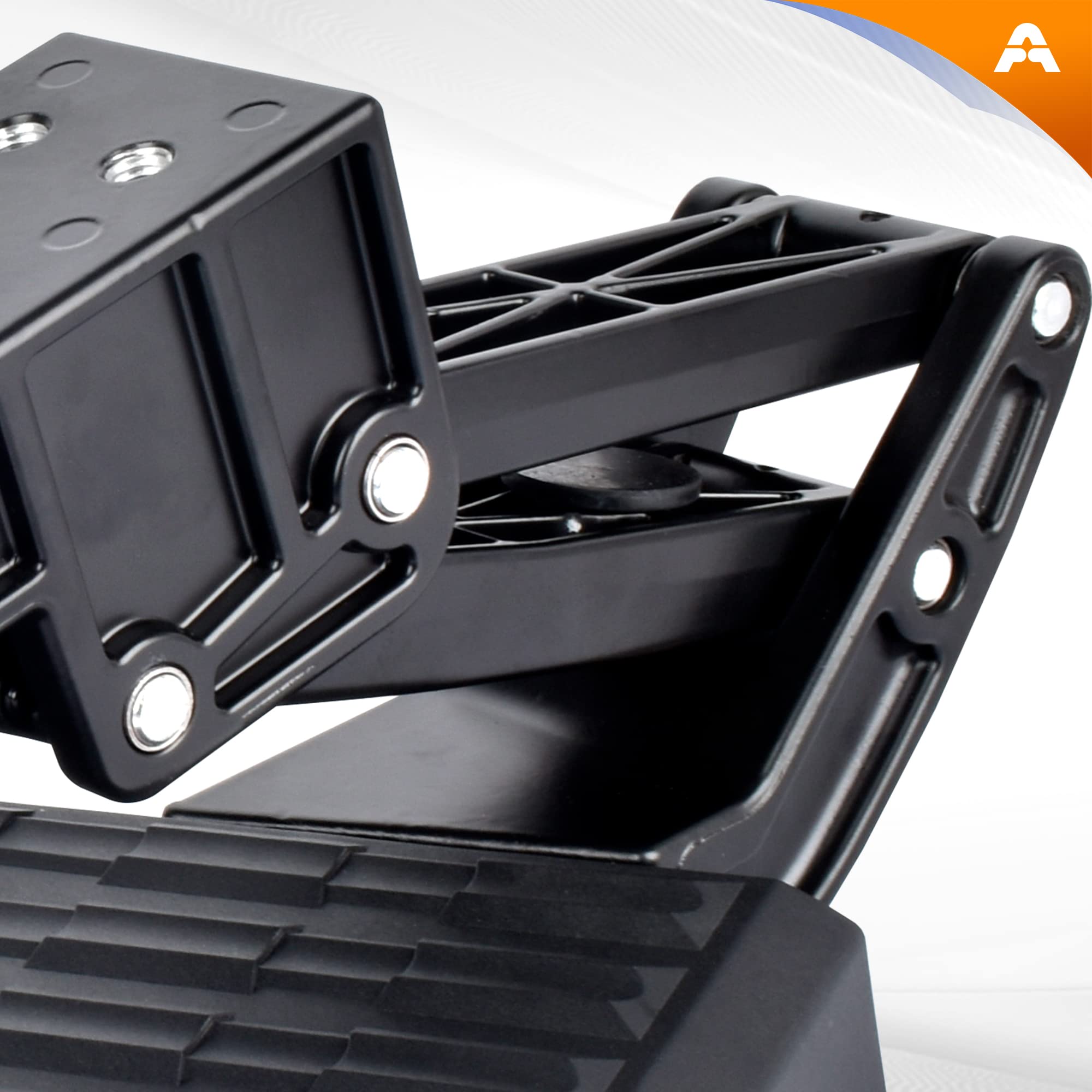 ASOPARTS bumper step deployed provides solid footing for safe loading.