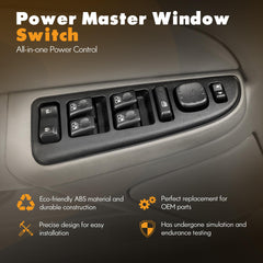 ASOPARTS driver-side power window switch assembly for seamless replacement.