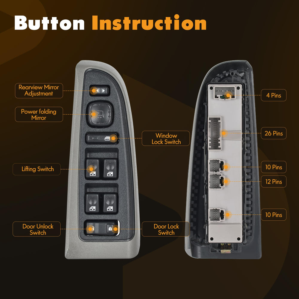 ASOPARTS Silverado window switch with durable gray bezel.