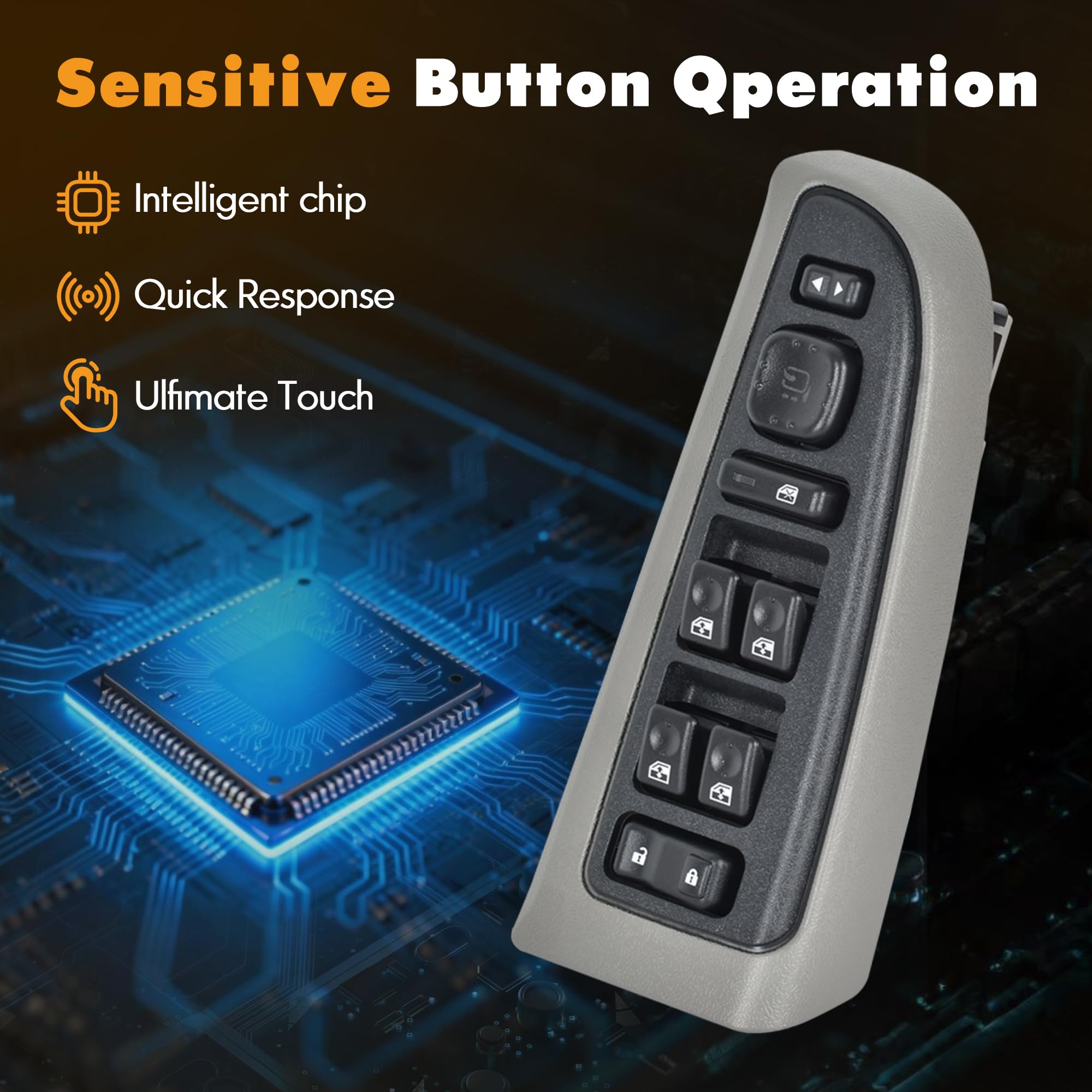 ASOPARTS Suburban window switch with factory-matched gray bezel.