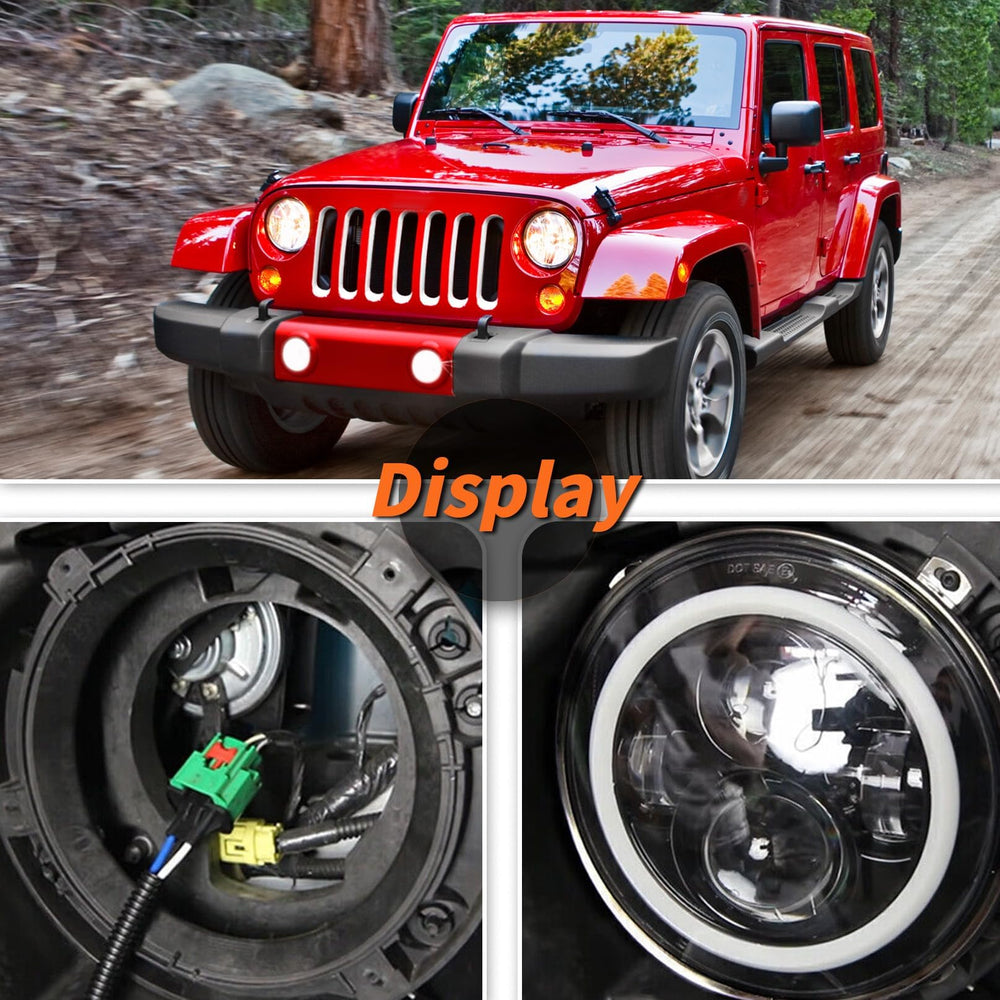 Aspaton 7-inch headlight bracket on front-right for Wrangler JK provides secure mounting