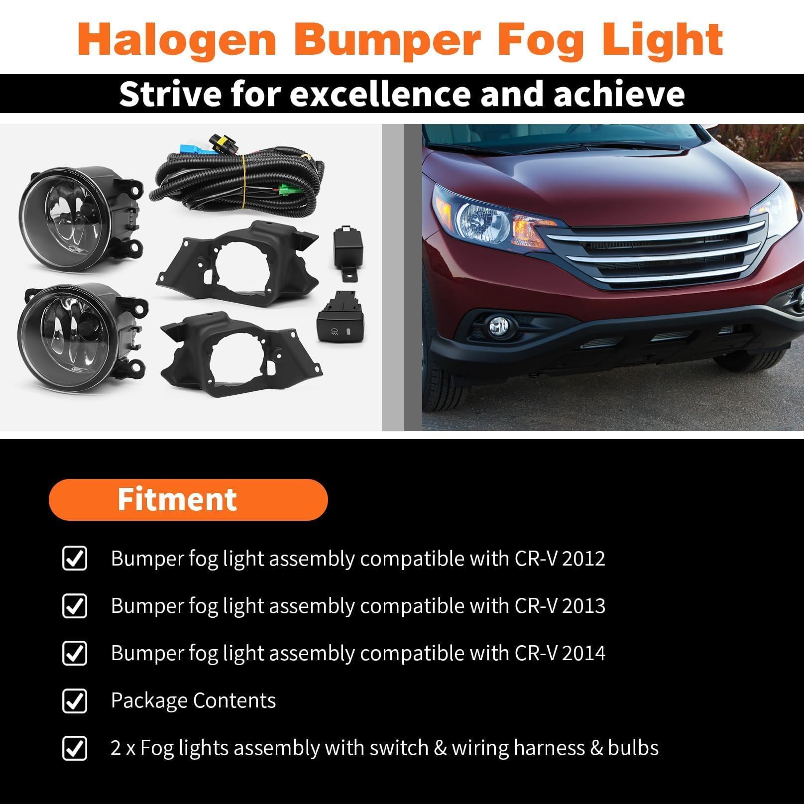 Aspaton CR-V fog lights with clear lens for crisper beams.