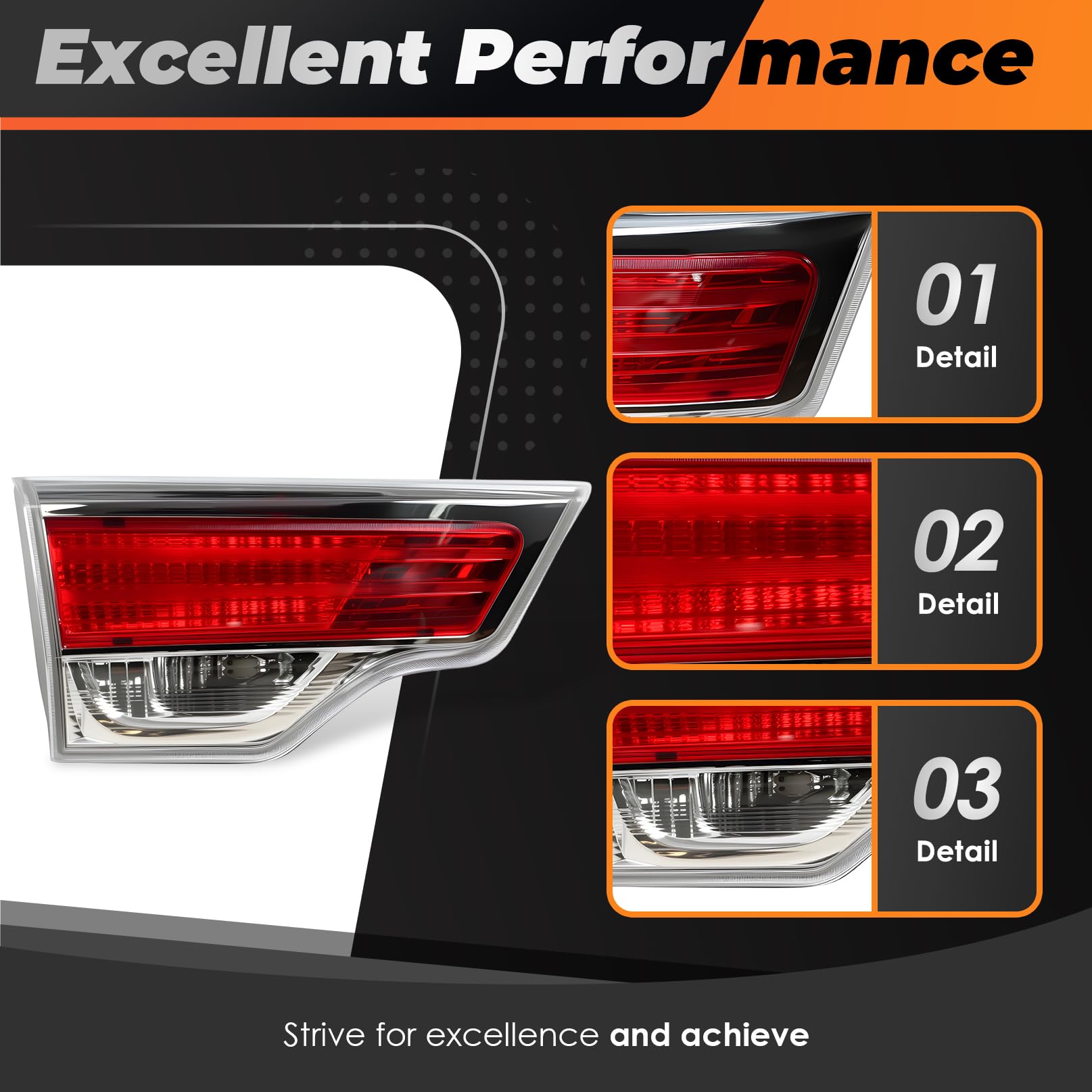 Aspaton inner tail light left Highlander 2014-2016 - direct replacement for easy swap