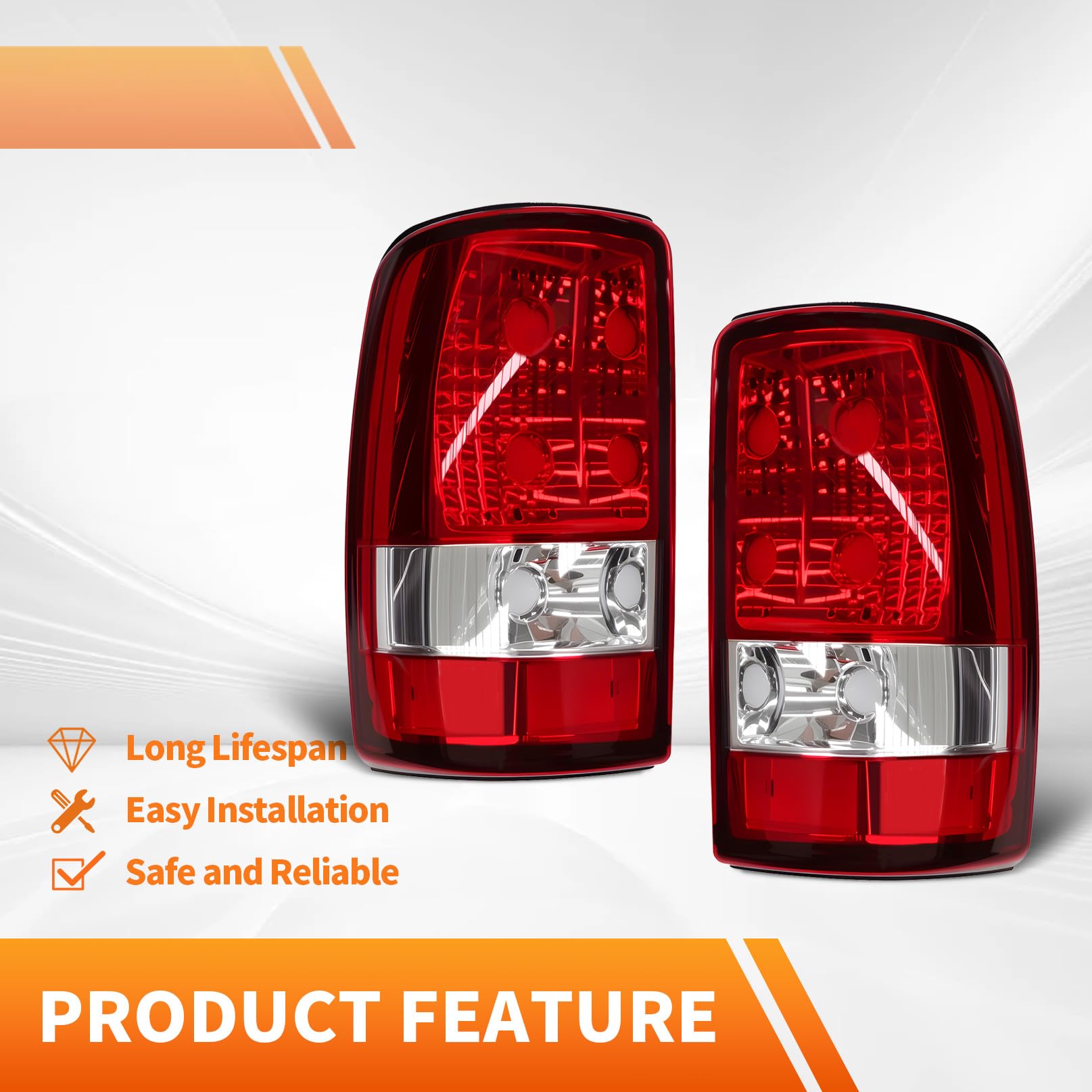 Aspaton red tail light for Yukon driver side enhances brake visibility.