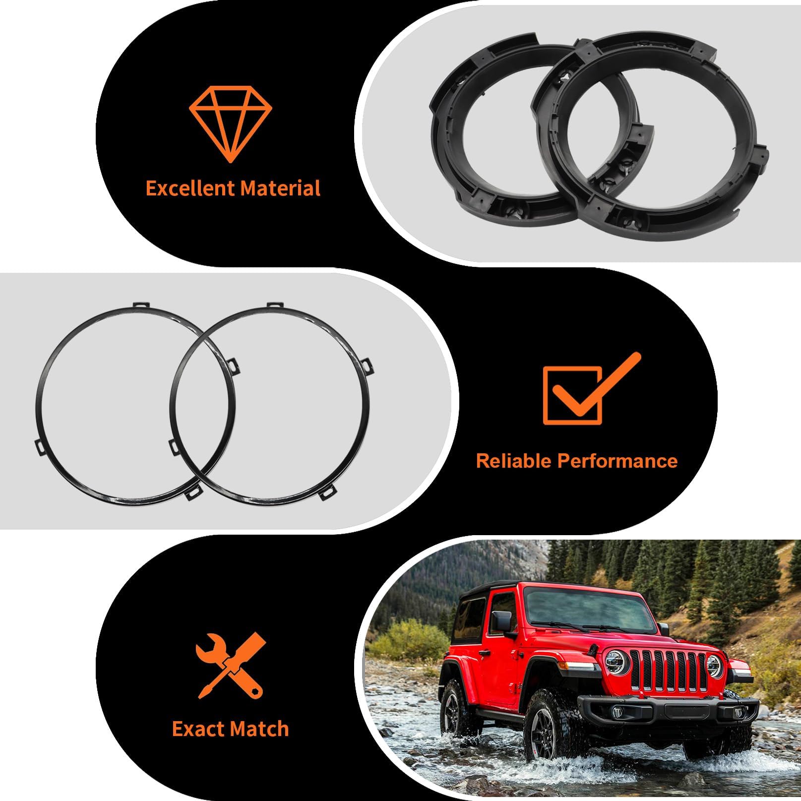 Aspaton headlight bracket on Jeep Wrangler JK demonstrates stable mounting