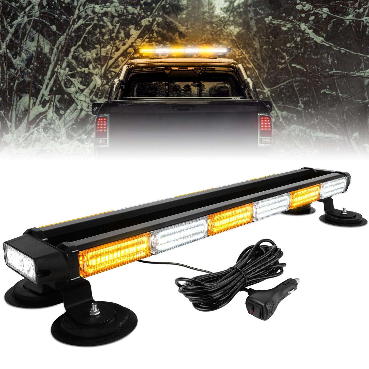 ASPL 26-inch rooftop light bar front view boosts nighttime visibility for trucks