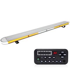 ASPL 48in LED roof mount amber bar front view, high-visibility warning for roadside signaling