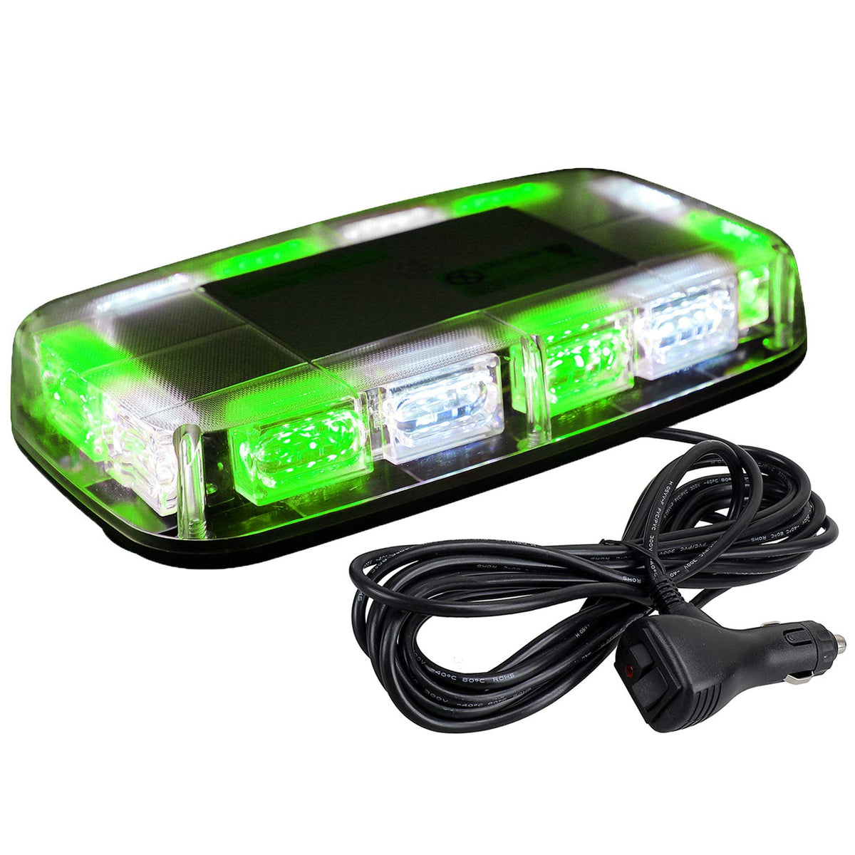 ASPL 48LED roof top strobe with green/white light improves daytime and nighttime visibility.