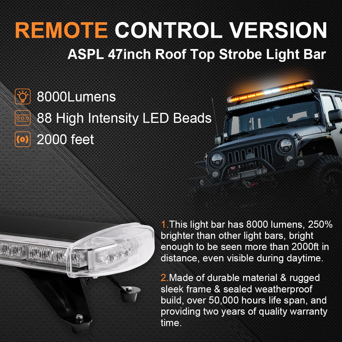 ASPL 88-LED modules deliver bright, wide-angle signaling for clear warnings.