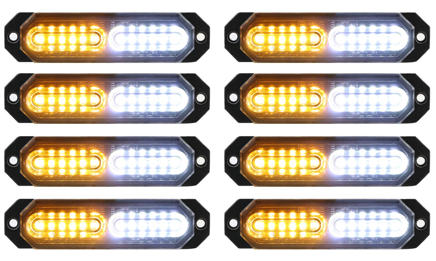 ASPL 8pcs 12-LED strobe lights front view for enhanced daytime visibility