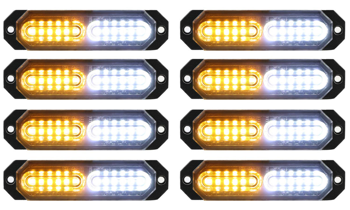 ASPL 8pcs 12-LED strobe lights front view for enhanced daytime visibility