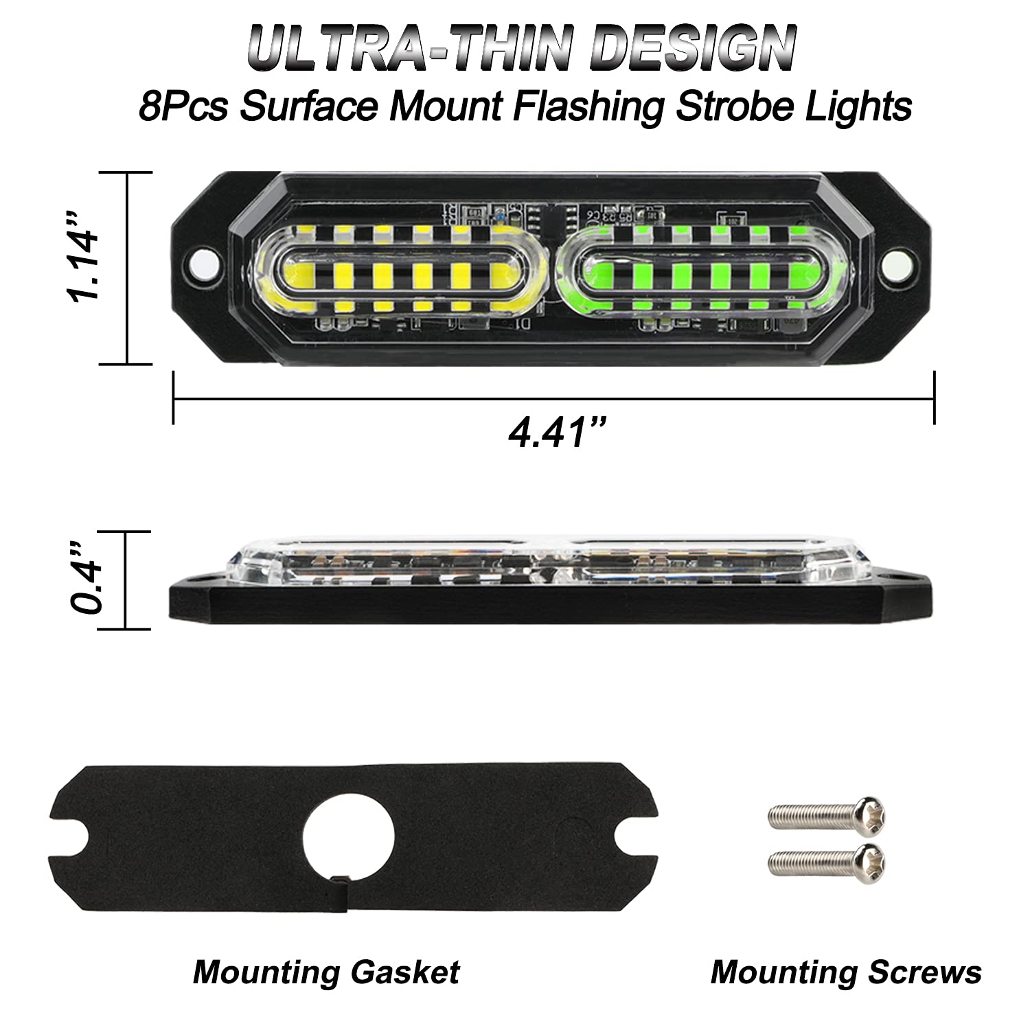 ASPL 8Pcs sync strobe light 12-24V universal install on vehicles