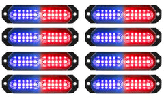ASPL 8Pcs sync ultra-slim 12-LED strobe light, front view offers high daytime visibility