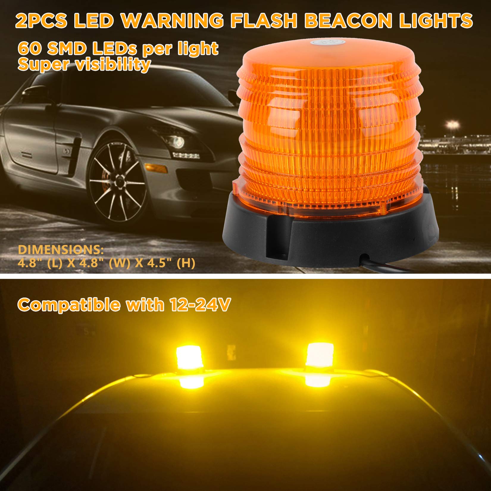 ASPL amber beacon light with 360-degree visibility for all-weather use