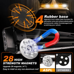 ASPL amber-white emergency strobe light bar visible in daylight for safety at work sites