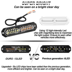 ASPL amber and white strobe lights mounted on grille for clear signaling