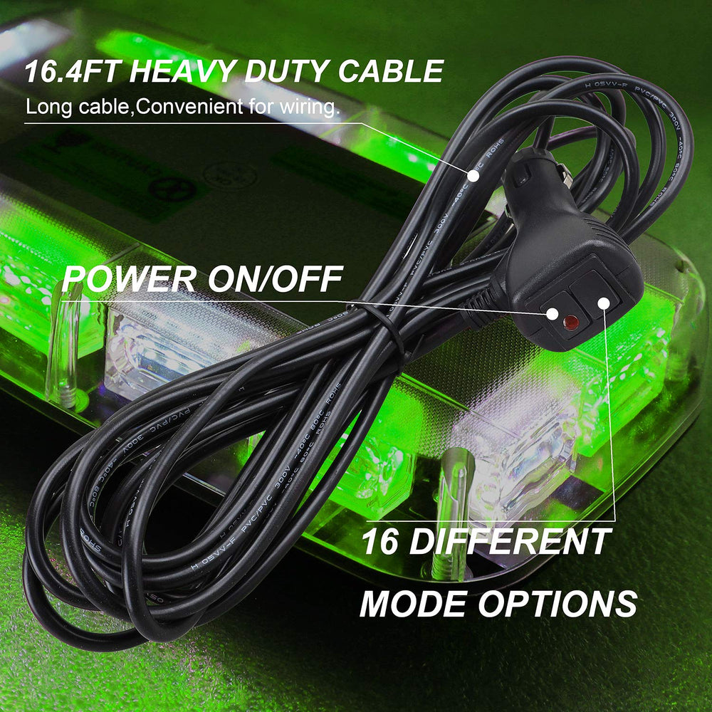 Long 16.4 ft power cable enables flexible mounting and easy plug‑and‑play setup.