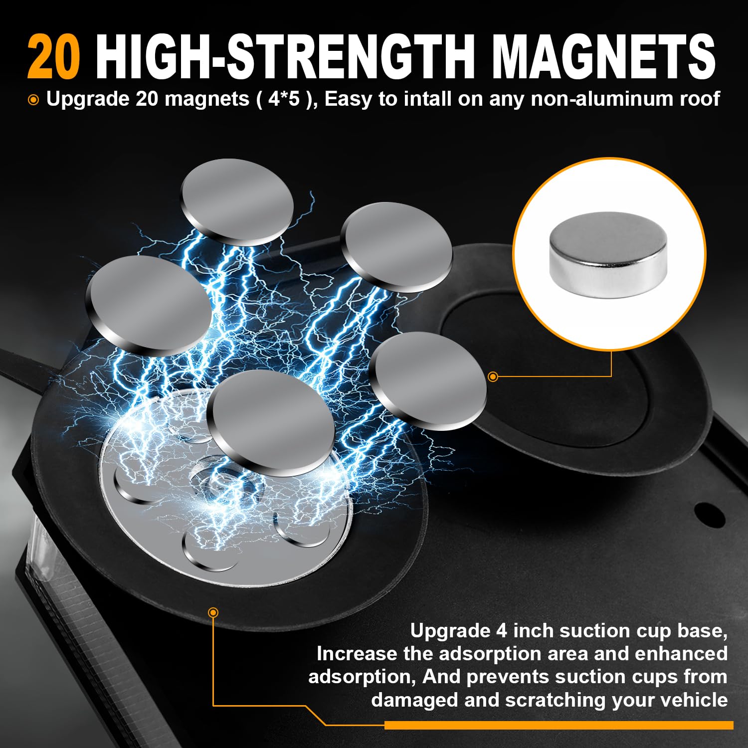 ASPL magnetic base enables quick attachment to metal roofs.