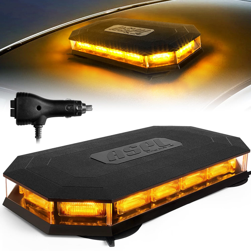 ASPL rooftop beacon 16.5 inch amber LED on a truck for high visibility.