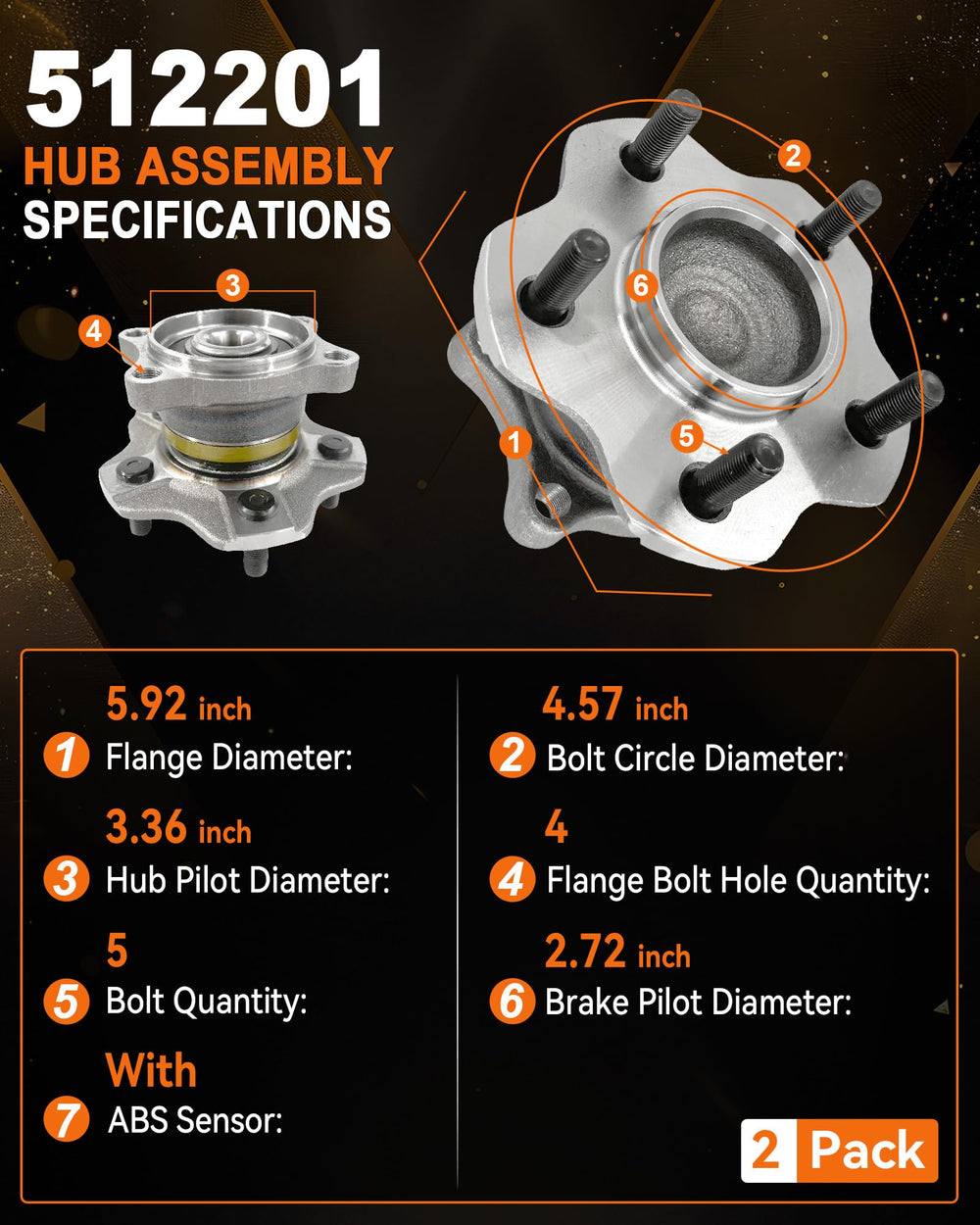 Aspligo 513294 with ABS sensor for reliable wheel speed feedback and safety