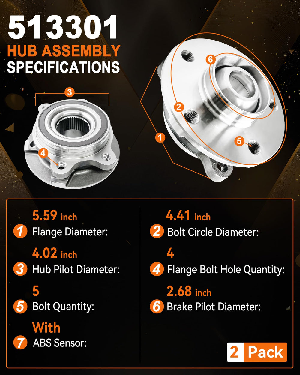 Aspligo 513301 rear Audi hub with rugged design for long-lasting performance.
