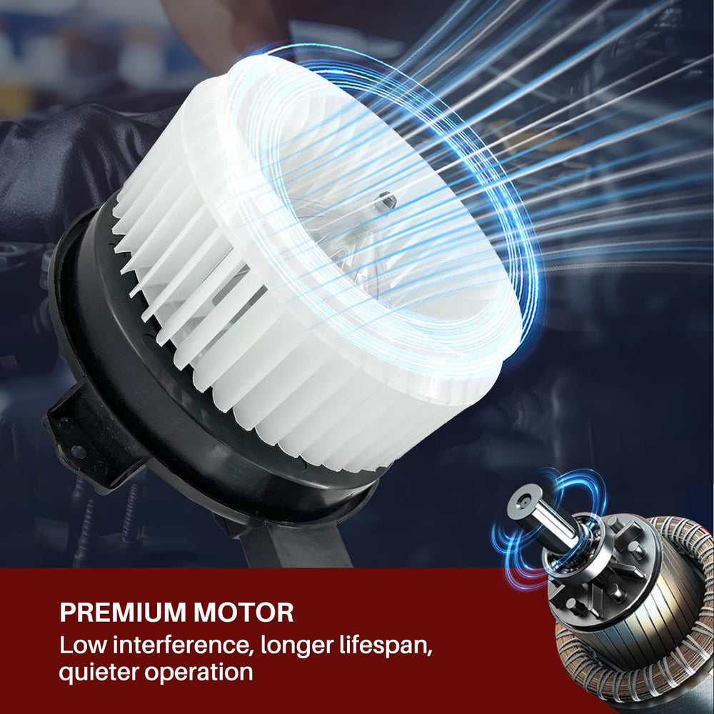 Aspligo ABS-metal construction close-up demonstrates durable, long-lasting blower motor.