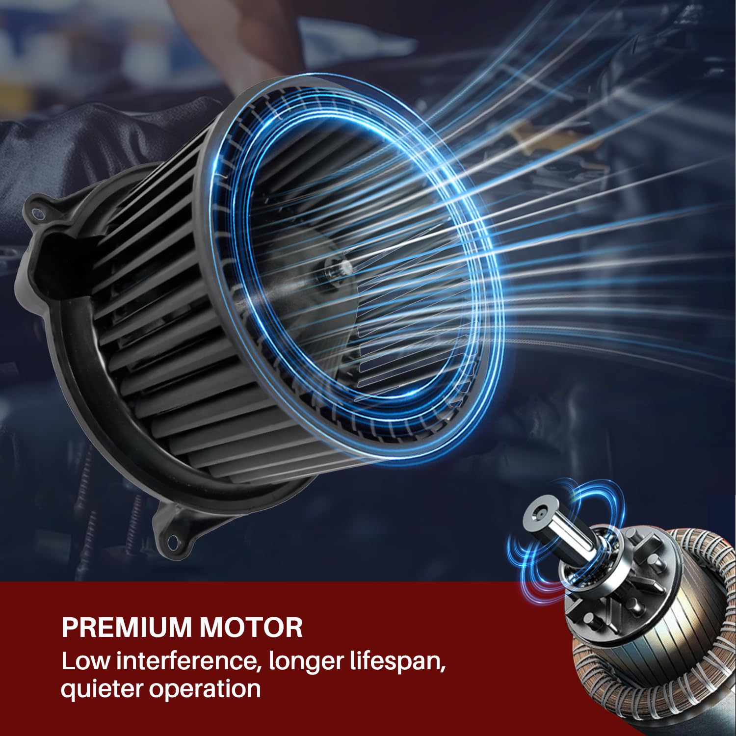 Aspligo dual-function front blower supports cooling and heating airflow.