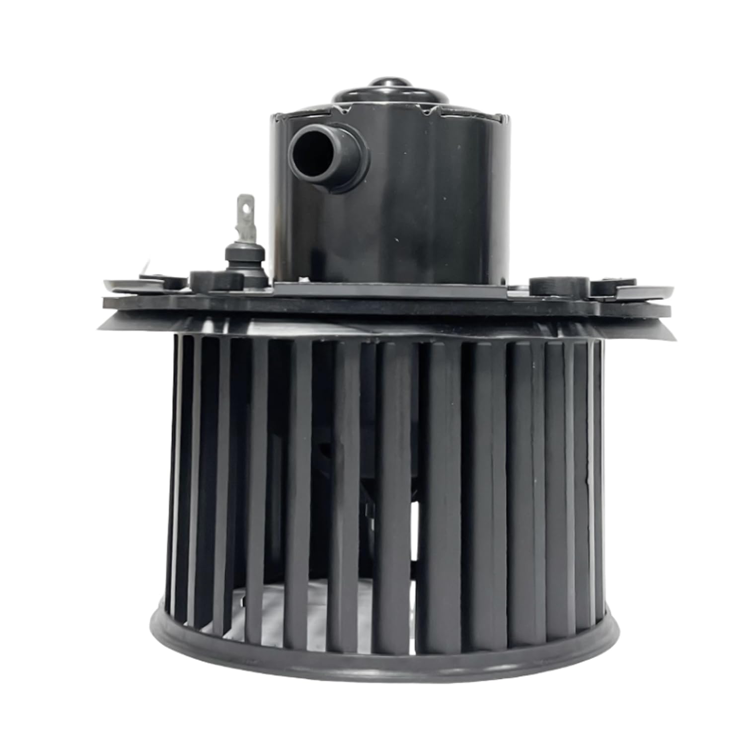 Aspligo Front 700100 blower motor ABS plastic body shows light yet strong construction.