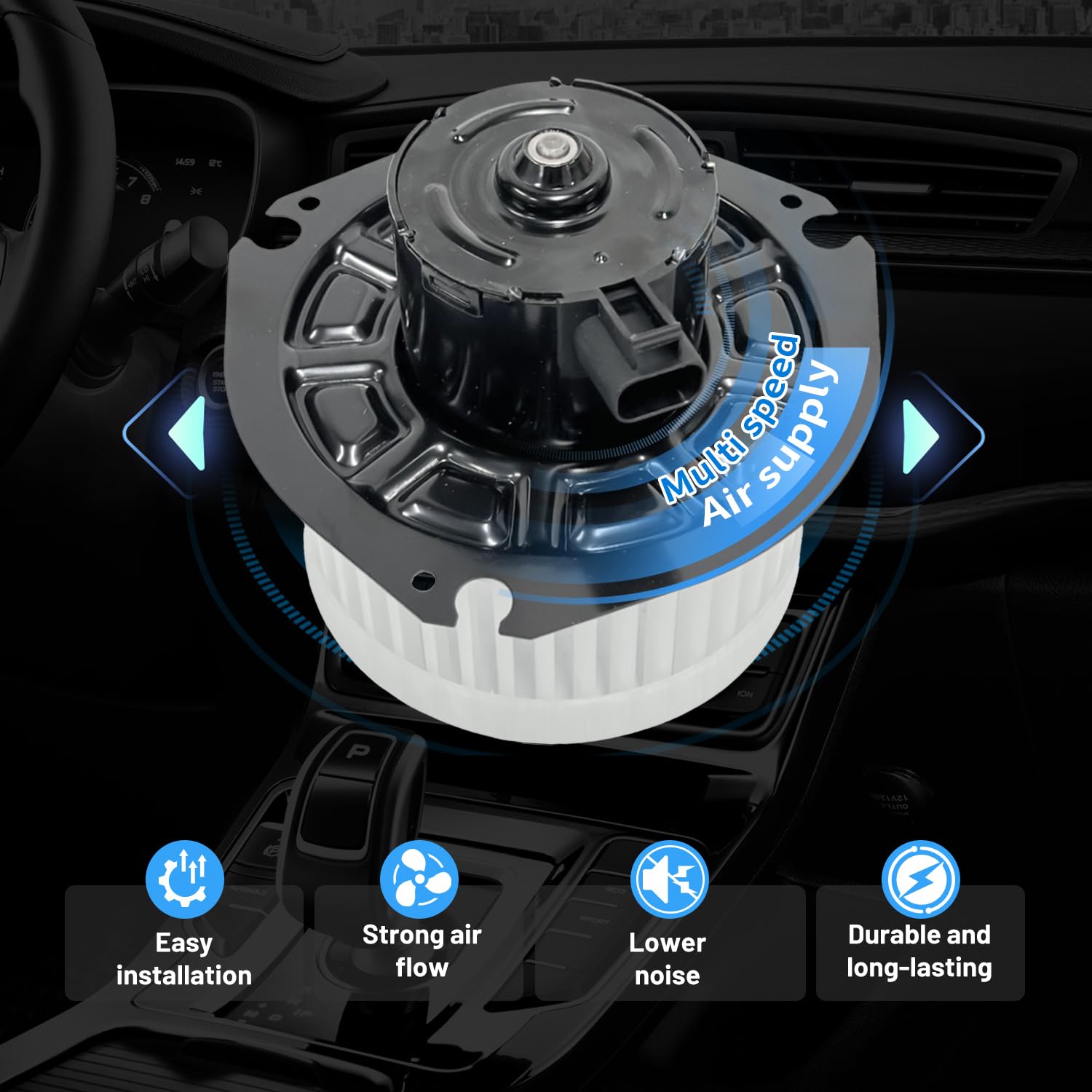 Aspligo ABS construction blower motor for durability.