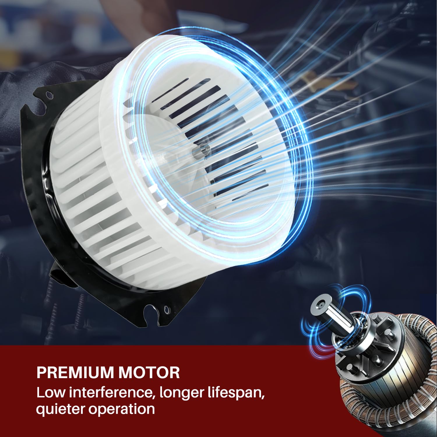 Aspligo whisper-quiet operation blower motor for quiet cabins.