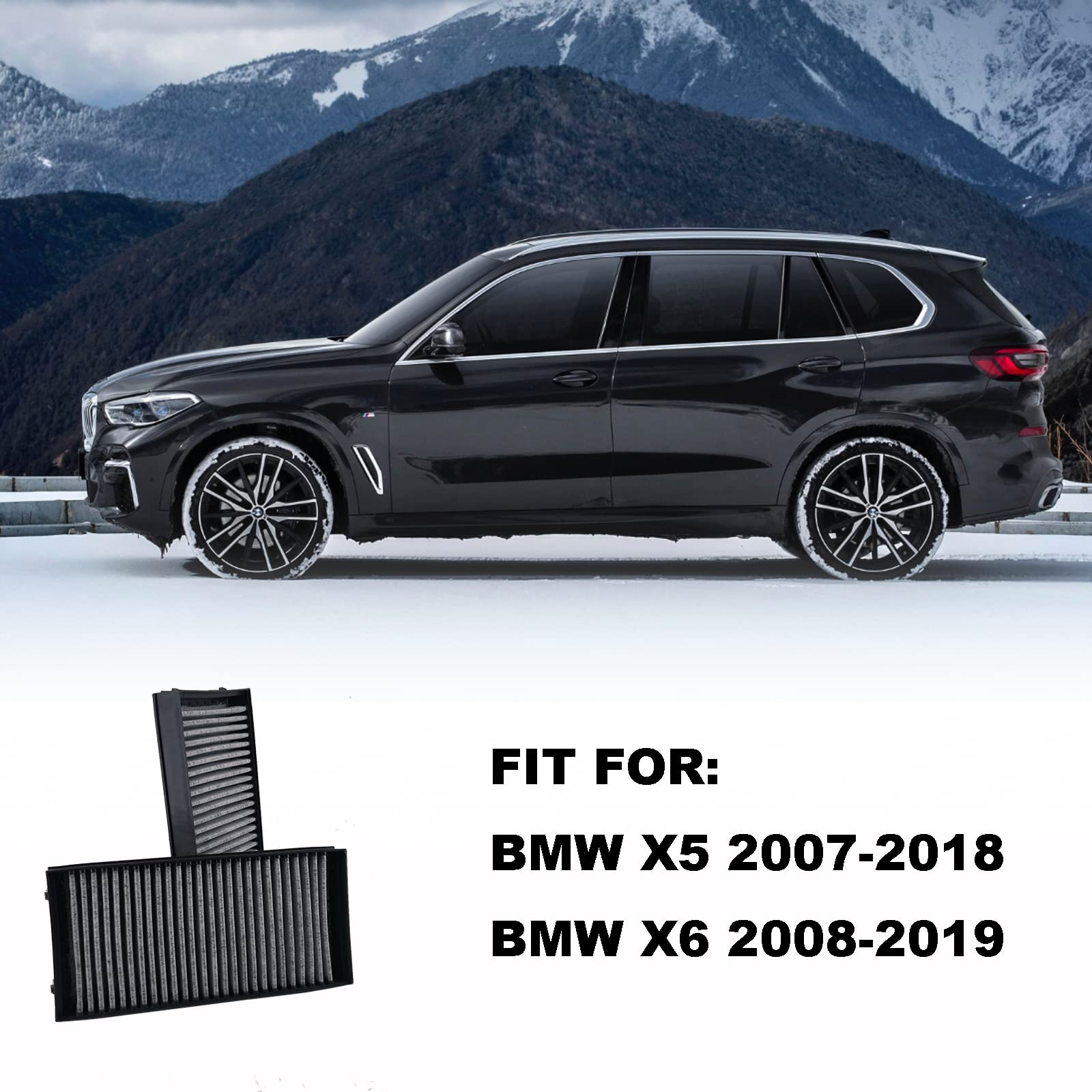 ASTAMOTOR cabin air filter inside BMW X5 with clean air flow