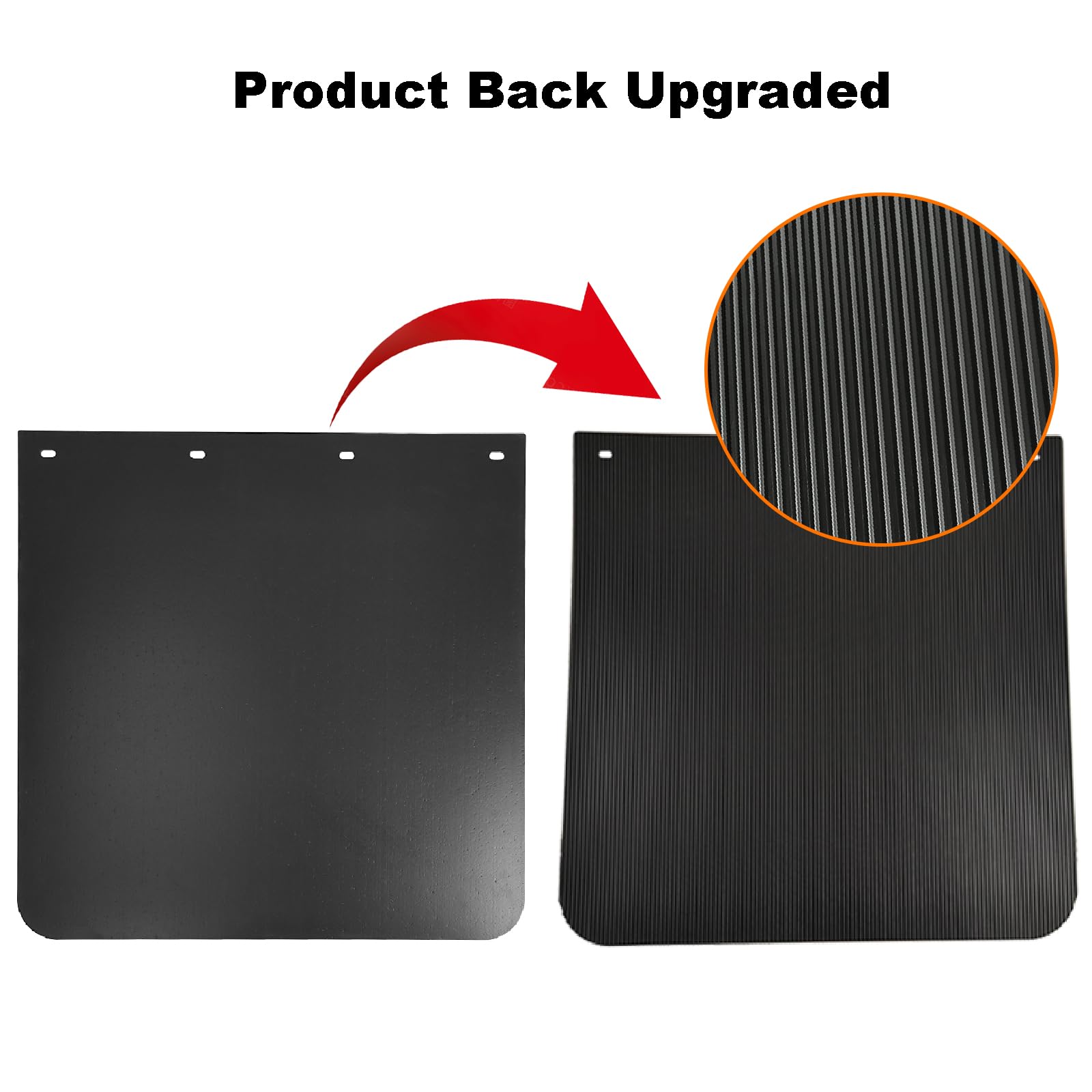 ASTAMOTOR mud flaps 24x24 side view; flexible polymer shields splashes.