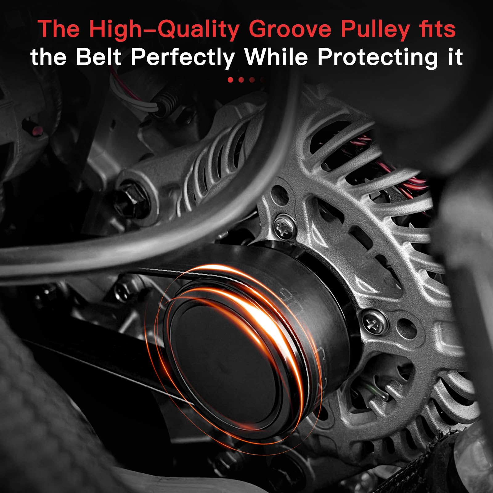 ASTOU V6 3.5L 130A alternator pulley and wiring overview