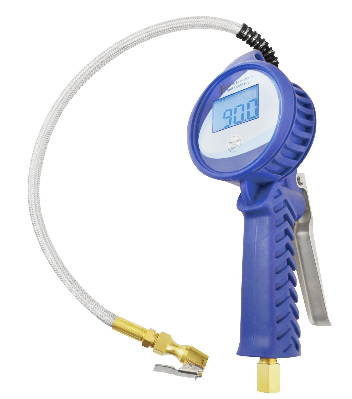 AP Astro Pneumatic Tool 3018 digital tire inflator with hose shows precise pressure for TPMS.