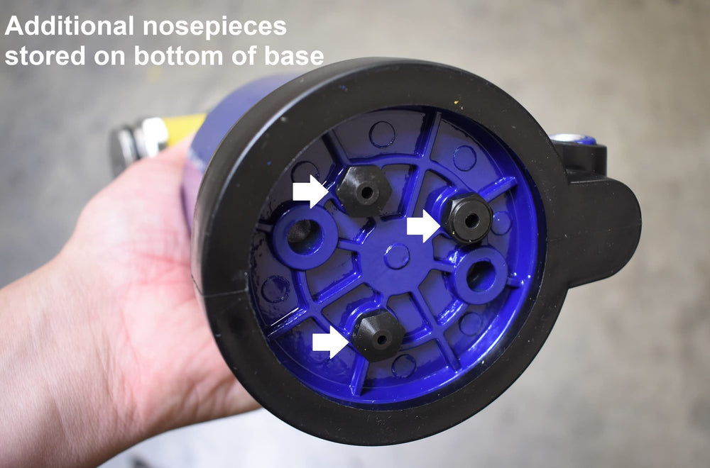 PR14 nosepieces array for versatile rivet sizes