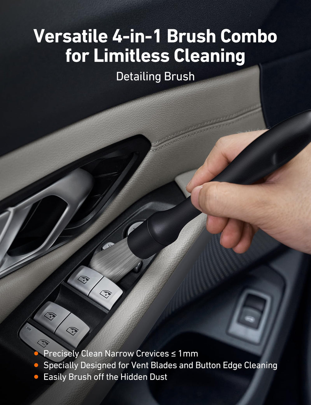AstroAI AC vent brush designed for precise interior vent cleaning