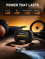AstroAI AIRUN H LED light illuminating a dark roadside for safety