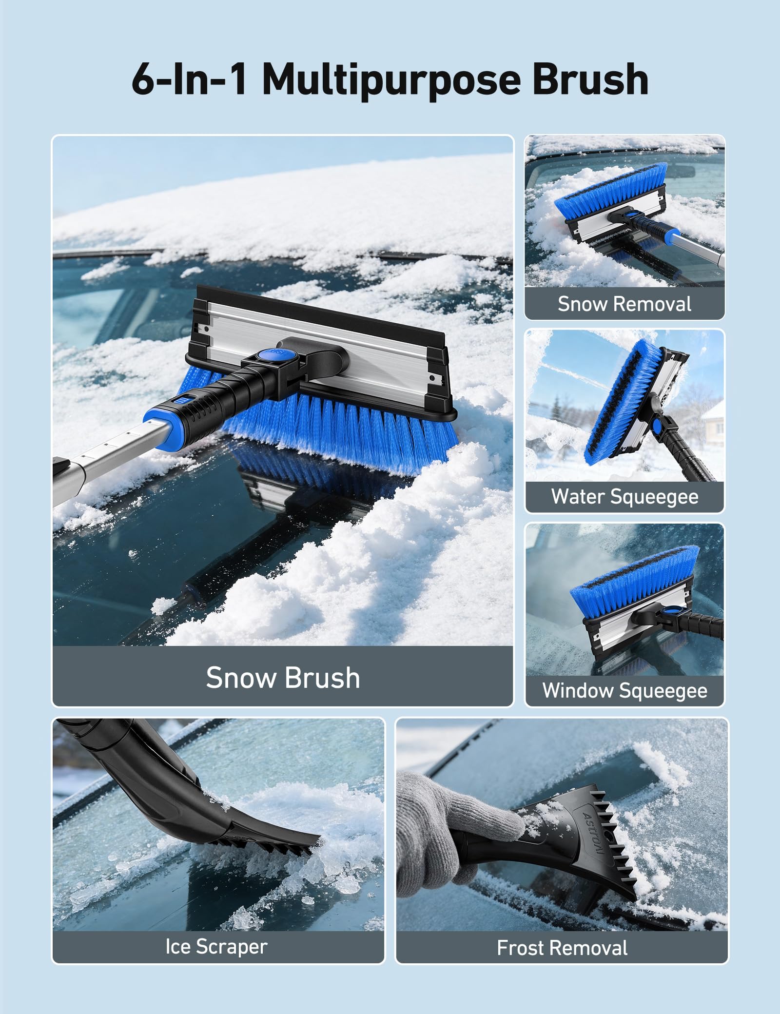 AstroAI aluminum handle delivers sturdy reach with easy handling