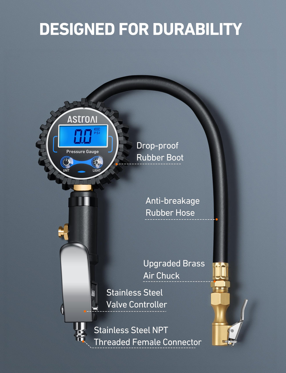 AstroAI compressor rubber hose ready for versatile airflow tasks