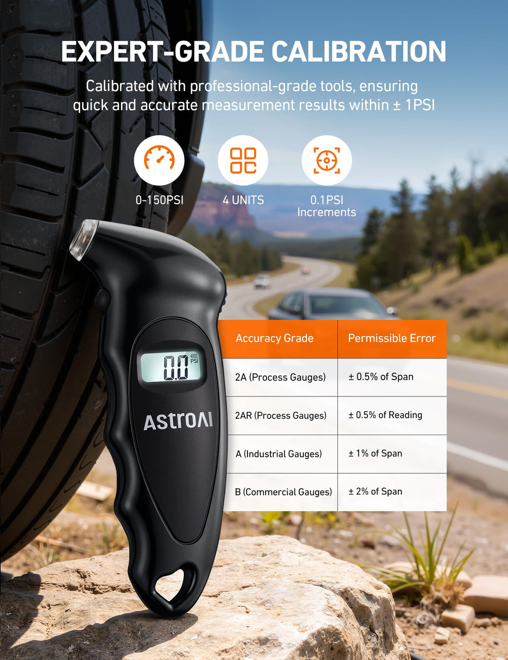 AstroAI AAA battery access for easy replacement and longer life.