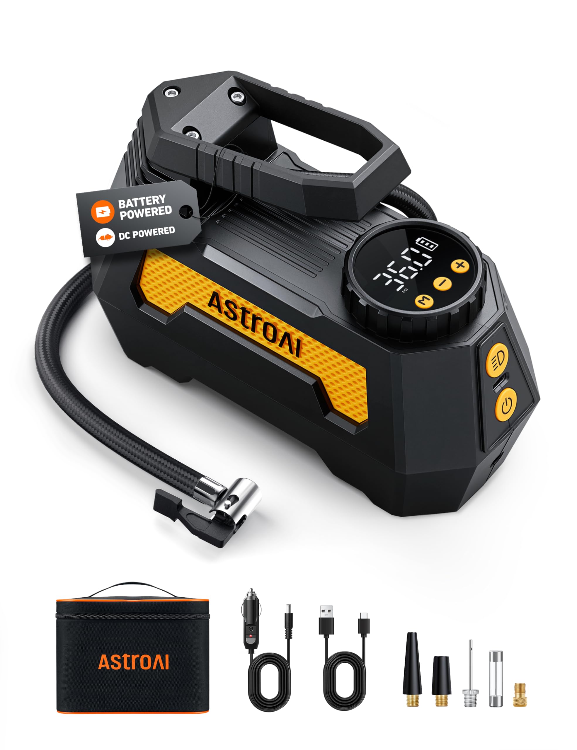 AstroAI H2 Pro front view showing compact pump, effortless storage