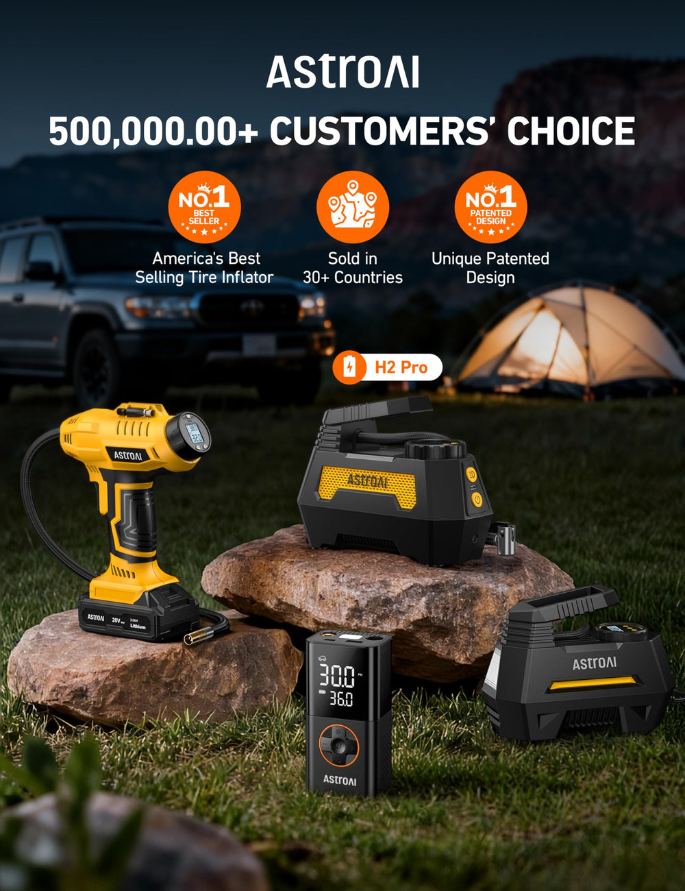AstroAI H2 Pro side profile demonstrating portable compact design
