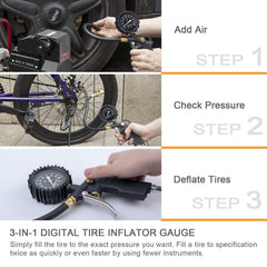 AstroAI inflator accessories for versatile tire pressure checks on the go.