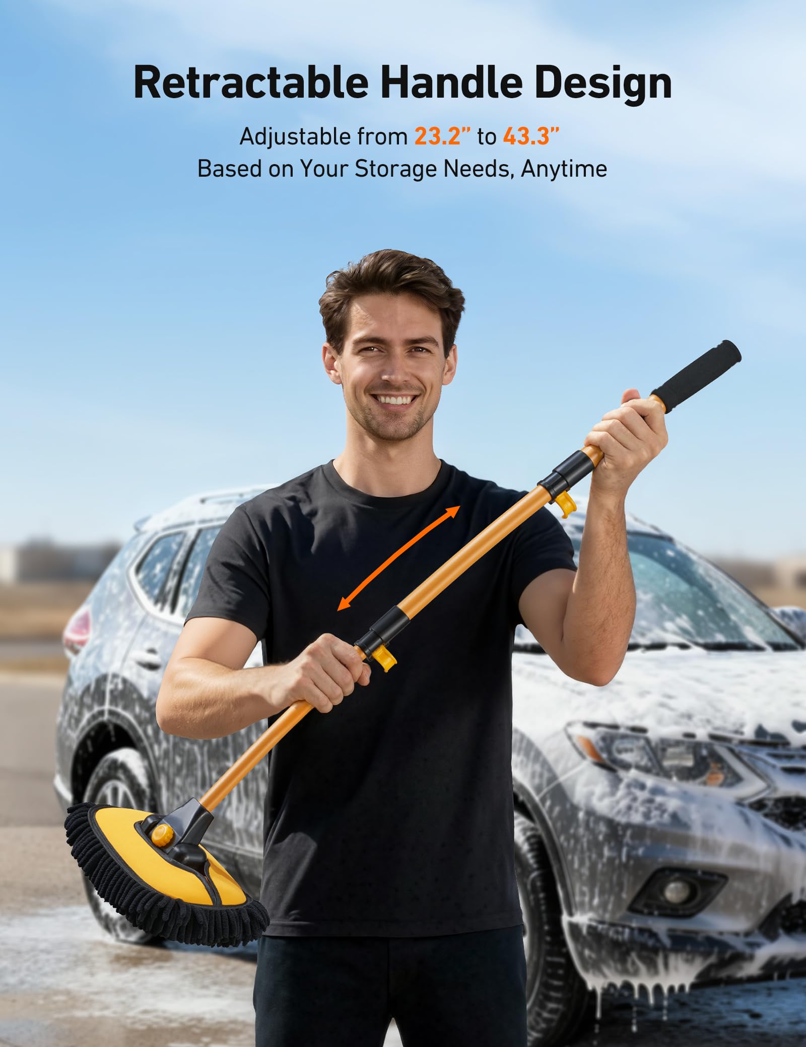 AstroAI microfiber chenille bristles lift dust without scratching